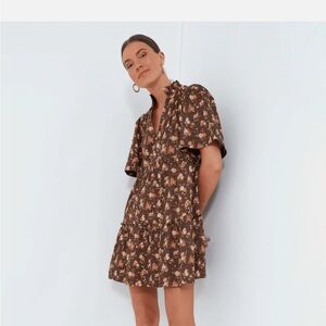 Tuckernuck Rosewood Chintz Crawford Short Sleeve Floral Mini Dress